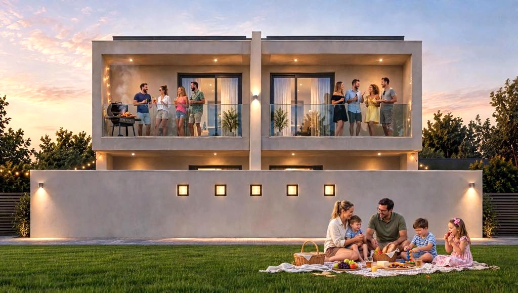Rendering di progetto: Villetta bifamiliare di nuova costruzione a Jesolo